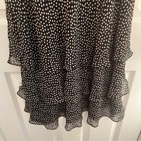 Kay Unger Silk Black and White Polka Dot Dress & Shawl - Picture 5 of 9